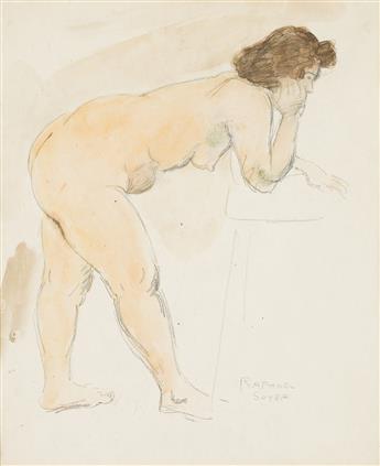 RAPHAEL SOYER (1899-1987) i)Leaning Nude, &, ii)Untitled, (Seated Woman).